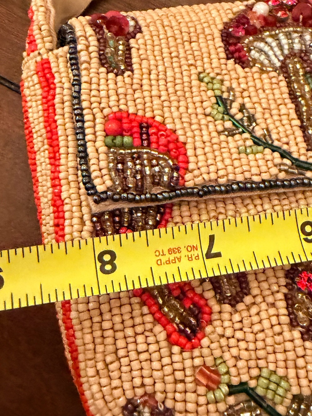 Anthropologie Beaded Mushroom Crossbody in Beige and Red - Picture 3 of 4